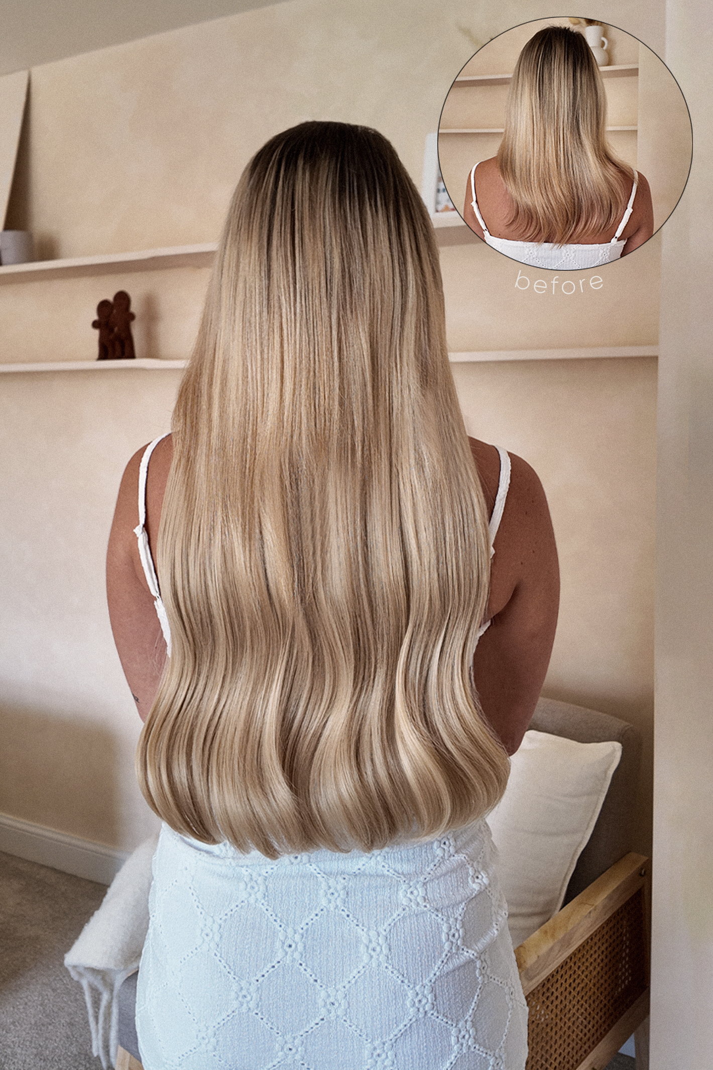 22" 1 Piece RealFeel™ Natural Wave Instant Clip In Hair Extensions